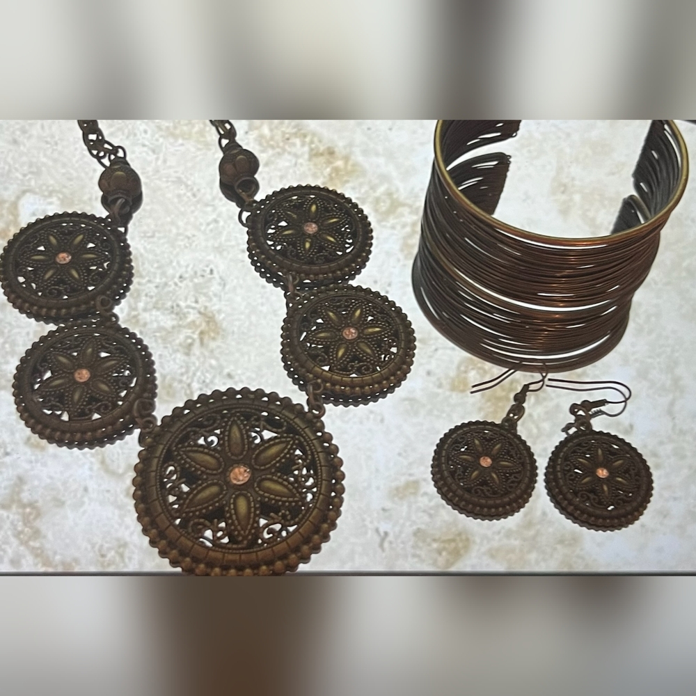 Necklace with Earrings and Bracelet
